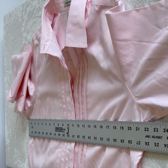 L.L.Bean Womens Pink Wrinkle-Resistant Cotton Shirt Large Long Sleeve Button New - Picture 7 of 9